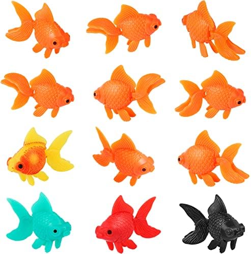 Mikimiqi 12 PCs Aquarium artificial Peixes plástico ornamento de peixe dourado