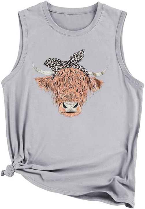 Tanque de verão feminino tampas de touros de touros camisas de estampa de leopardo de touros