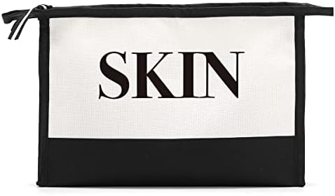 Hodreu Preppy Makeup Bag Skin Letter Cosmético Bolsa Preppy Stuff Cuidado da pele Make Up Bag Travel Bag Organizer