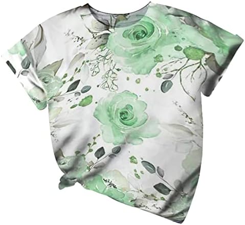 2x blusa de flor casual estampa de manga curta de manga curta camiseta feminina smoking