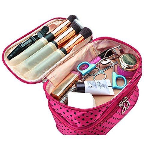 Lisli® Women Mulfunction Cosmetic Bag Dot Pattern Makeup Case Pouch Travel Hascelares Organizador