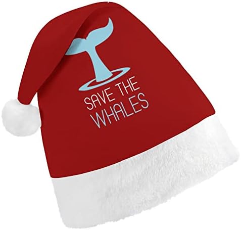 Salve as baleias chapéu de natal macio macho santa boné engraçado gorro para a festa festiva