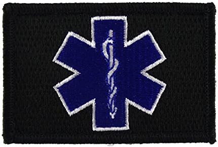 EMT Star of Life Tactical Funny Hook and Loop totalmente bordado Moral Tags Patch