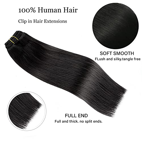 Clipe em extensões de cabelo cabelos humanos reais 14 polegadas 100g/set Clipe de cabelo humano Remy