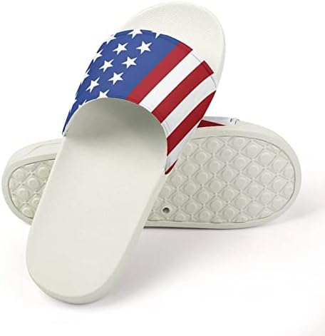 America US Flag House Sandals não deslizam os chinelos de dedo do pé para o banho de chuveiro de massagem