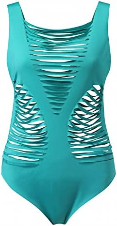 Yubnlvae Swimwear para mulheres de uma peça de grande porte Crepagem de cobertura de pescoço sólido