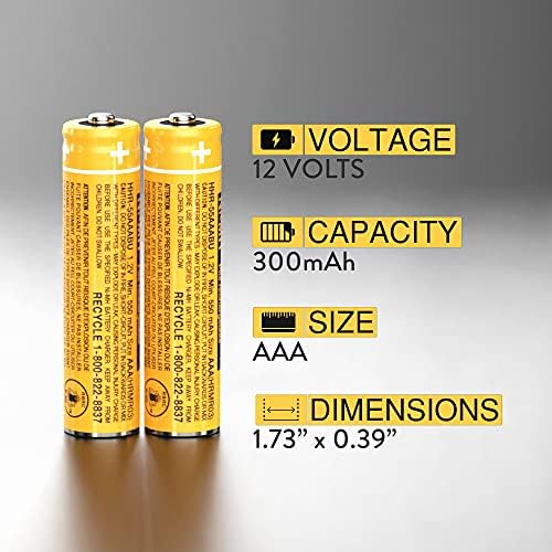 Pacas de bateria Cerepros 2-Pack HHR-55AAABU para Panasonic sem fio HHR-4DPA/4B