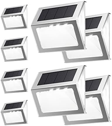 Luzes solares de etapa solar LED LEDs, lentes solares de lentes solares de 3 lados, luzes de aço inoxidável