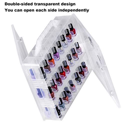 Caixa de organizador de esmalte Dreamgenius para 48 garrafas, suporte de esmalte em gel de casal duplo com divisores