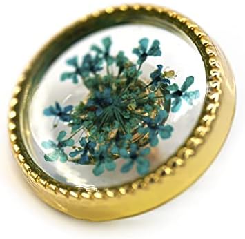 Craftisum Buttons de haste de haste de costura de vidro de vidro blue canu -azul -ciano - 18mm, 23/32