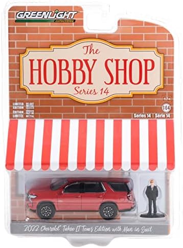 Greenlight 97140 -F A Série de Hobbys Shop 14 - 2022 Chevy Tahoe LT Texas Edition With Man in Terno 1:64 Scale