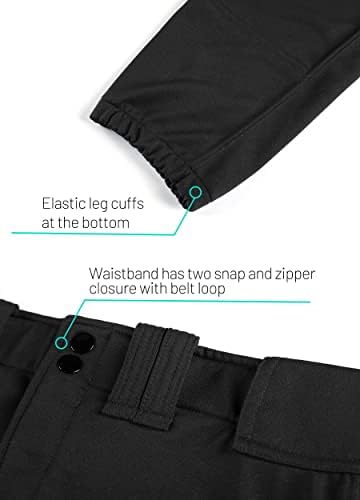 Calças de softball femininas Willit com cinto de baixa ascensão Fastpitch Pants UPF 50+
