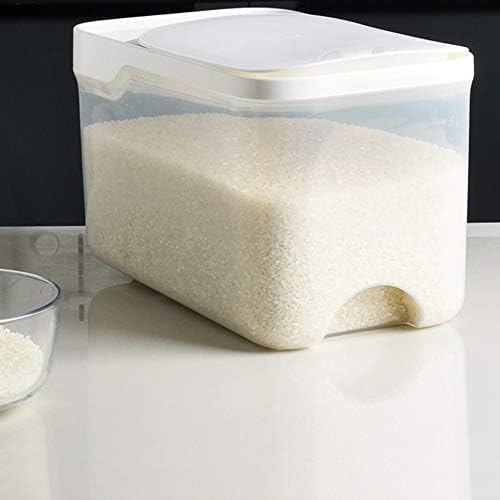 Caixa de armazenamento de arroz de plástico XJJZs, dispensador de grãos e grãos, capa de flip, recipiente de caixa