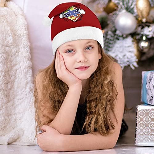 Autism Superhero Christmas Hat personalizado Hat de Papai Noel Decorações engraçadas de Natal