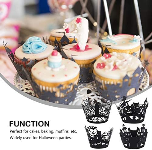 Decoração de bandeja de nuobsty Halloween Cupcakes Wrappers Halloween Spider Spider Cupcake Cake