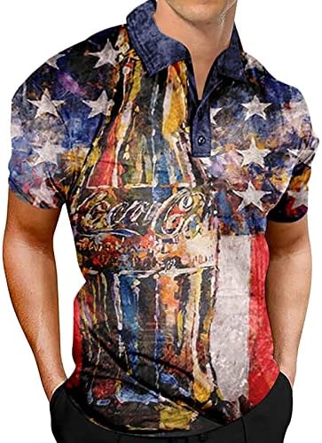 T-shirts masculinos de verão Men's Patriótico Performance Independence Day American Flat Classic Fit