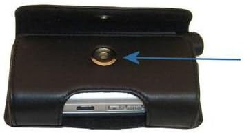 Marca Gomadic Caixa de transporte de couro preto horizontal para o Samsung Haven com loop de correia integrado