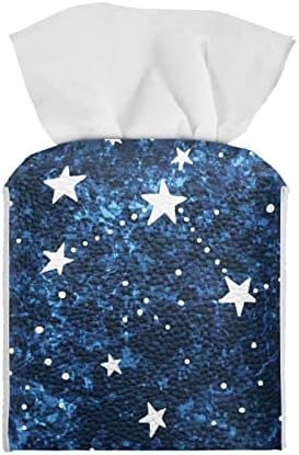 Suhoaziia Galaxy Star Tissue Box Capas, elegante caixa de caixa de lenços de papel de couro quadrado Pu