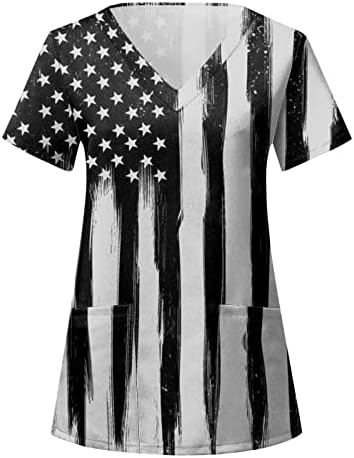 4 de julho Camisas para Women USA FLAND SMERTRO DE MANEVA CURTA V CHAMISTAS T T T CHAMISTAS COM 2