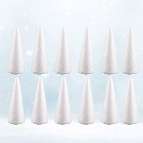 Soimiss 15cm White Craft Foam Cone Tree Christmas Foam Shape Poliestireno Cone Shapes Diy Foam Materials