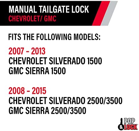 Pop & Lock PL1300 Manual Black Manual Tailgate Lock para Chevy/GMC