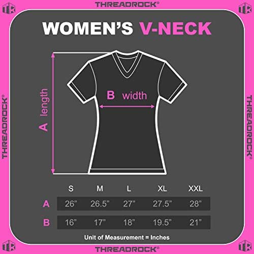 T-shirt de decote em V Threadrock feminino