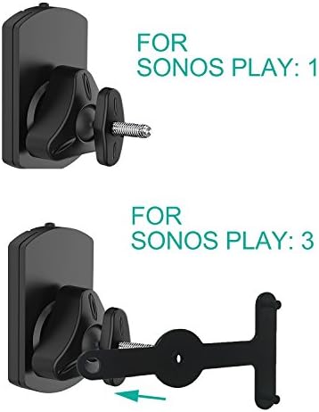 Brilha de montagem de parede do alto -falante Wali para Sonos Play 1 e jogue 3 ajustes múltiplos,