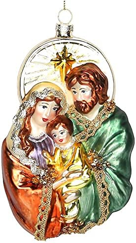 Mihtra natal Jesus pingente de vidro Ornamento de natal árvore pendurada decoração de ornamento de Natal Nossa