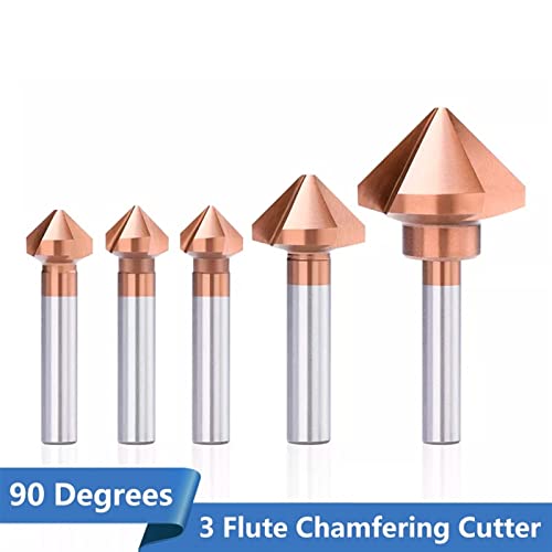 Chanfro 4,5-50mm 3 flauta 90 graus de perfuração revestida Bit Wood Metal Hole Brill Drill Drill Drilling