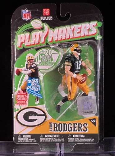 2010 McFarlane Playmakers Aaron Rodger Packers Figura de ação de 4 polegadas