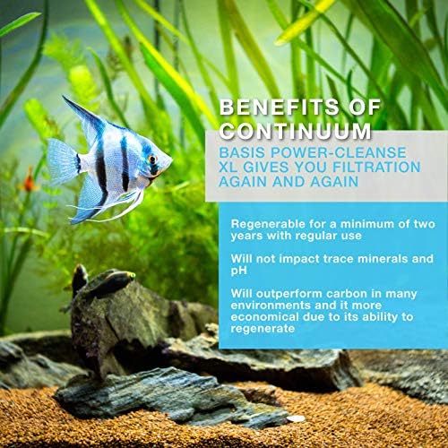 Continuum Aquatics Base Power Limpeza XL - Resina de filtragem orgânica regenerável para aquários