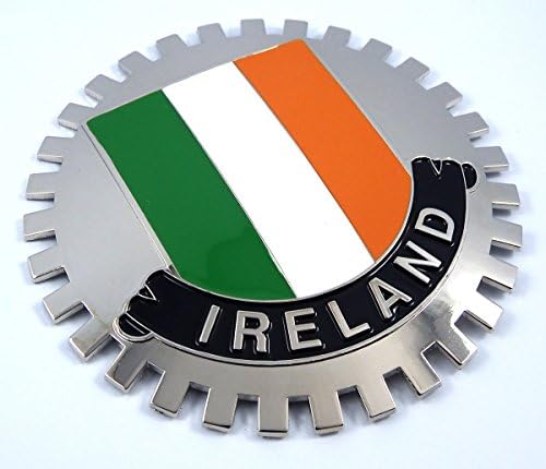 Irlanda Grille Distrachão para churrasqueira de carro Mount Irish Flag Metal Chrome Plated