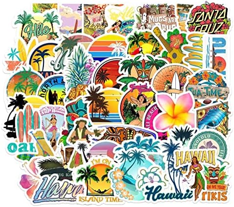 50 PCS ATETIMENTO DE VINIL VINTAGE Vintage Hawaii Adesivo
