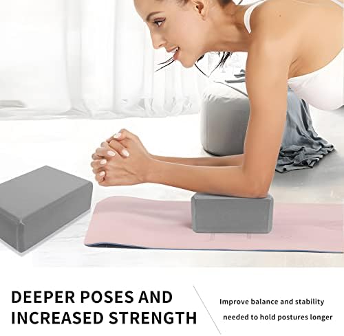FYY 2 Blocos de ioga de embalagem, blocos de ioga de espuma EVA premium de alta densidade, acessórios de ioga