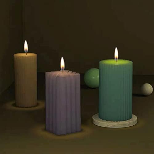 3 PCS Moldes de vela 3D Moldes de vela moldes de pilar de resina quadrada para aromaterapia