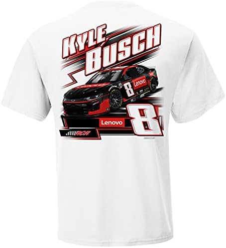 Bandeira quadriculada esportes Kyle Busch 20238 Nascar Racing Team 2 lados camiseta branca