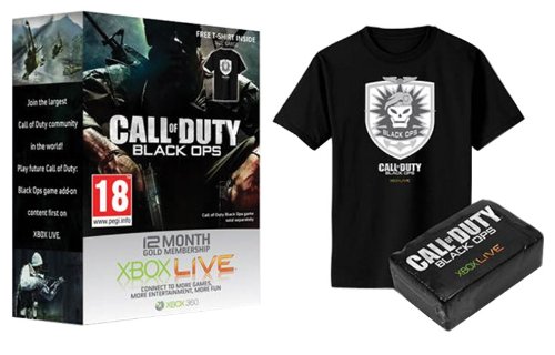 Xbox Live Cod: Black Ops - adesão de ouro de 12 meses com camiseta grátis