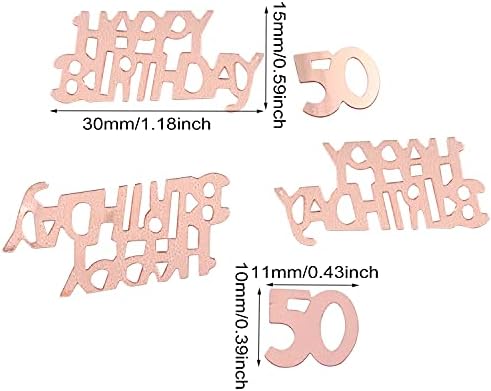 Honbay 4 Bolsas Glitter 50th Aniversário Decorações de mesa de mesa Metálica Número 50 Confetti
