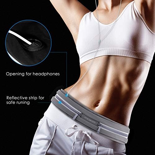 Moko Sports Running Belt, cintura Fitness Workout Belt Fanny Pack compatível com iPhone 14 13 12 11 Pro