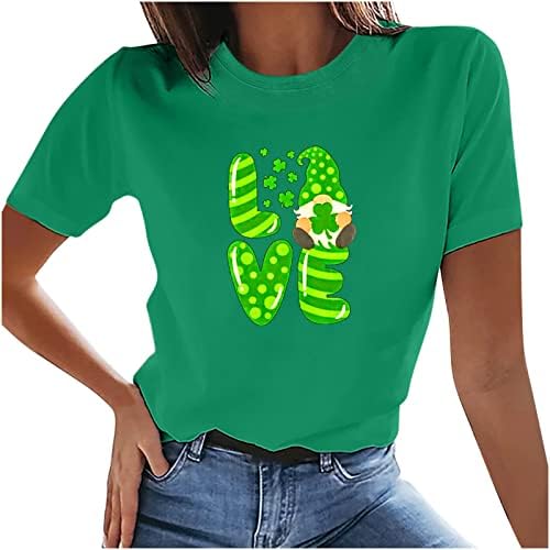 Camiseta gráfica verde gnome top para mulheres letra de amor camisa de impressão de impressão Dia dos