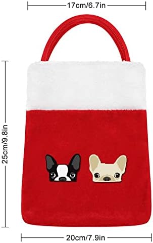 Boston Terrier e Bulldog Friends French Bags Bolsa de luxo Sack de Natal para ornamentos festivos