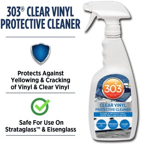 303 Limpador de proteção contra vinil marinho - limpa e protege o vinil, o vinil transparente