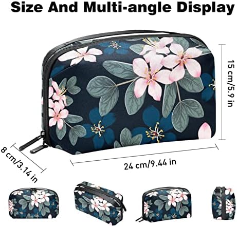 Bolsa de maquiagem Zipper Pouch Travel Organizador cosmético para mulheres e meninas ， Lily Flower floral