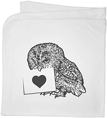 Azeeda 'Valentines Owl' Cotton Baby Blain / Shawl
