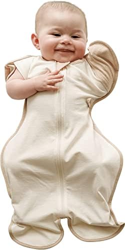 Ccoccozam swaddle, orgânico, marfim, grande, 19-26lbs, transição para bebês saco de sono, sono