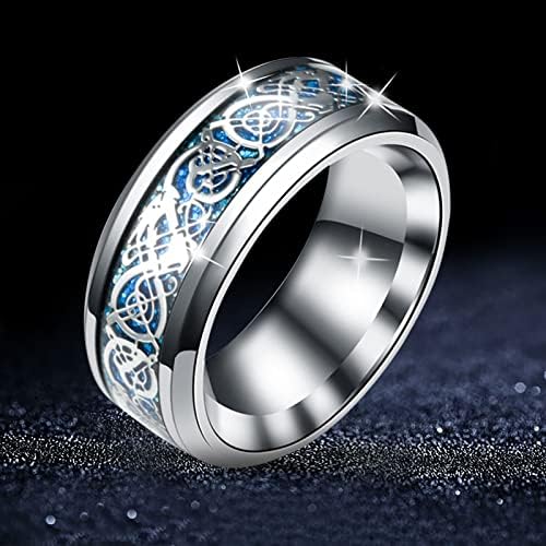 2023 Novo dragão de anel de ouro de titânio com dragão prateado aço de anel inoxidável anéis de aço de aço anéis