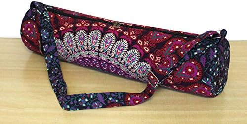 Bolsa artesanal indiana, bolsa de tapete de ioga, saco de tapete de ioga de algodão, bolsa esportiva, bolsa