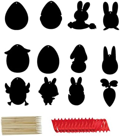 Aeiofu Easter Scratch Art Arco -íris Bunny Scratch Notes Chick Diy Paper Crafts 12pcs Páscoa Ovo de Páscoa PAPEL
