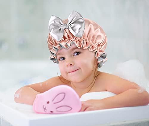 Danmy Kids Satin Bonnet Sleep Bap para bebês infantil garotinhas, cabelos encaracolados Captina de cetim