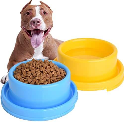 2pcs tigelas de cachorro Pet Cat Puppy Bowls plástico redonda sem derramamento de água alimentador de alimentos prato colorido alimentação de tigelas